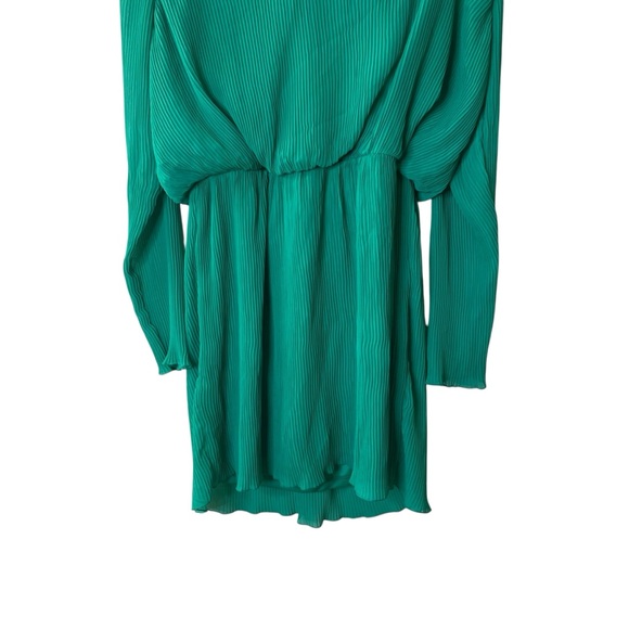 ASOS Women's Long Sleeve Pleated Chiffon Mini Dress Sz 12 - Picture 3 of 7